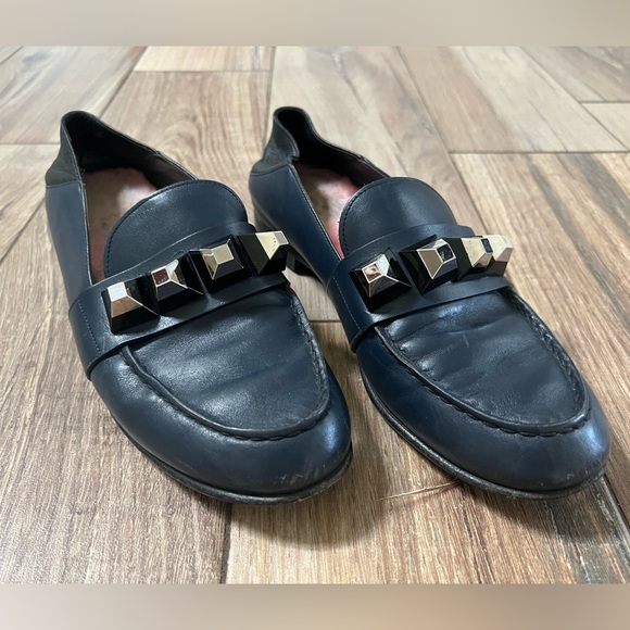 Authentic Fendi Leather Studded Loafer/Mule - Picture 1 of 10